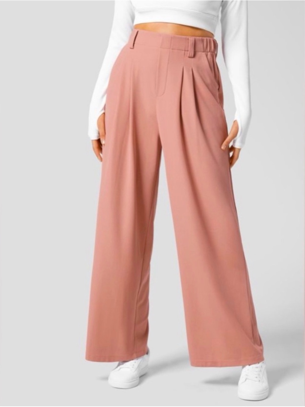HALARA Wide Leg Pants in Dusty Rose